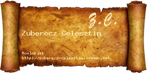 Zuberecz Celesztin névjegykártya